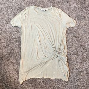 Acid Wash Tan/Grey Cinched Tee